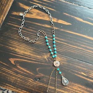 Artistic Works by Lu Turquoise and Bronze Necklace